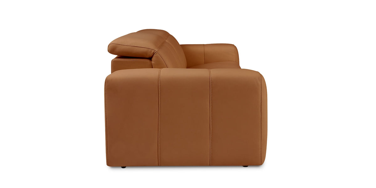 Bassett Club Level Airy Power Leather Motion Loveseat
