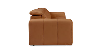 Bassett Club Level Airy Power Leather Motion Loveseat