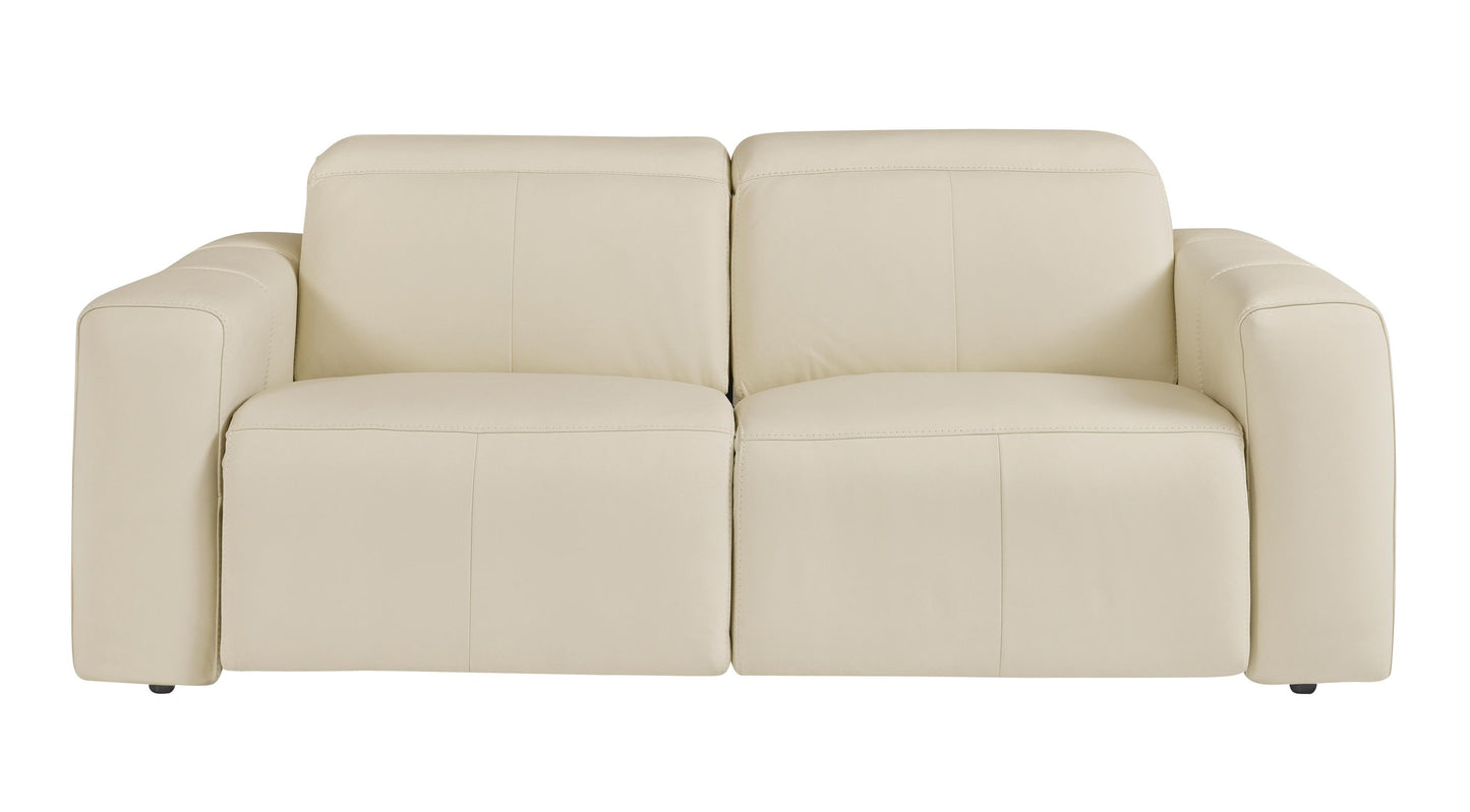Bassett Club Level Airy Power Leather Motion Loveseat