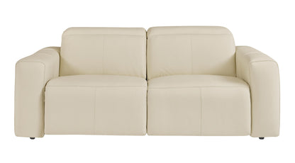 Bassett Club Level Airy Power Leather Motion Loveseat