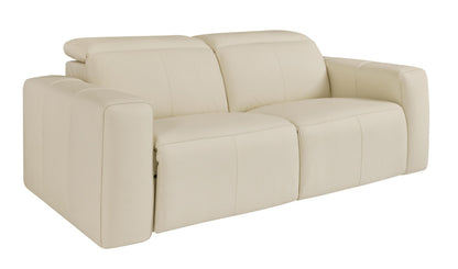 Bassett Club Level Airy Power Leather Motion Loveseat