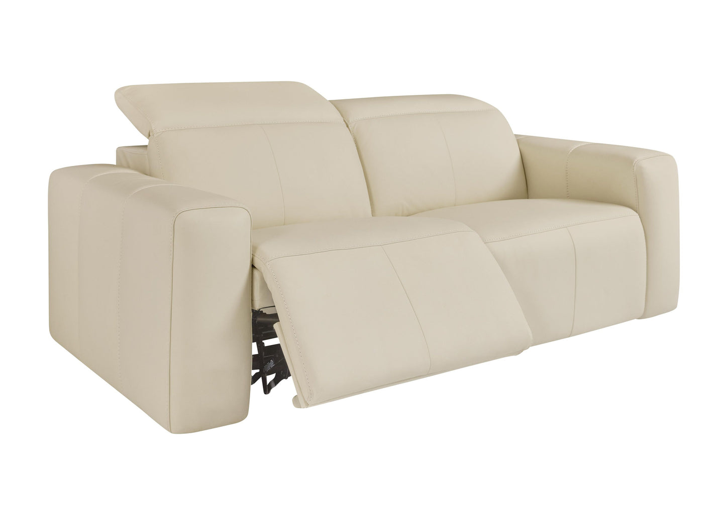 Bassett Club Level Airy Power Leather Motion Loveseat