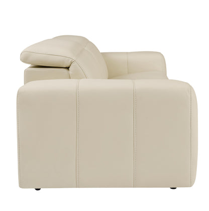 Bassett Club Level Airy Power Leather Motion Loveseat
