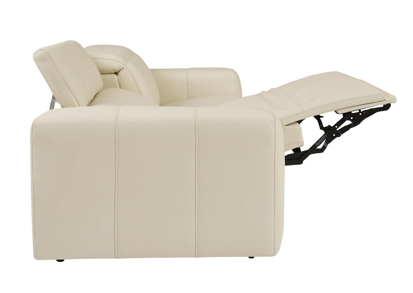 Bassett Club Level Airy Power Leather Motion Loveseat