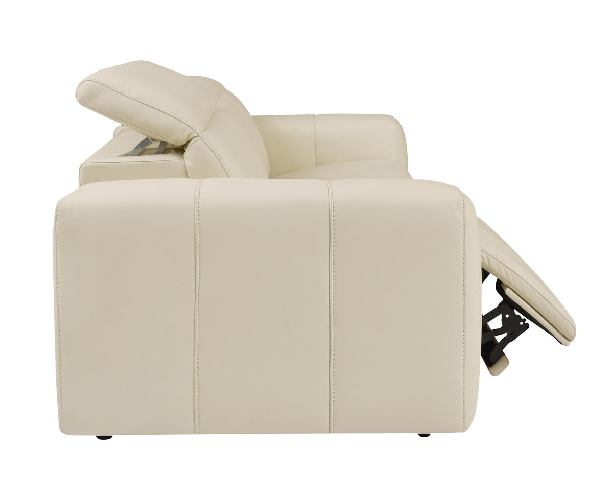Bassett Club Level Airy Power Leather Motion Loveseat