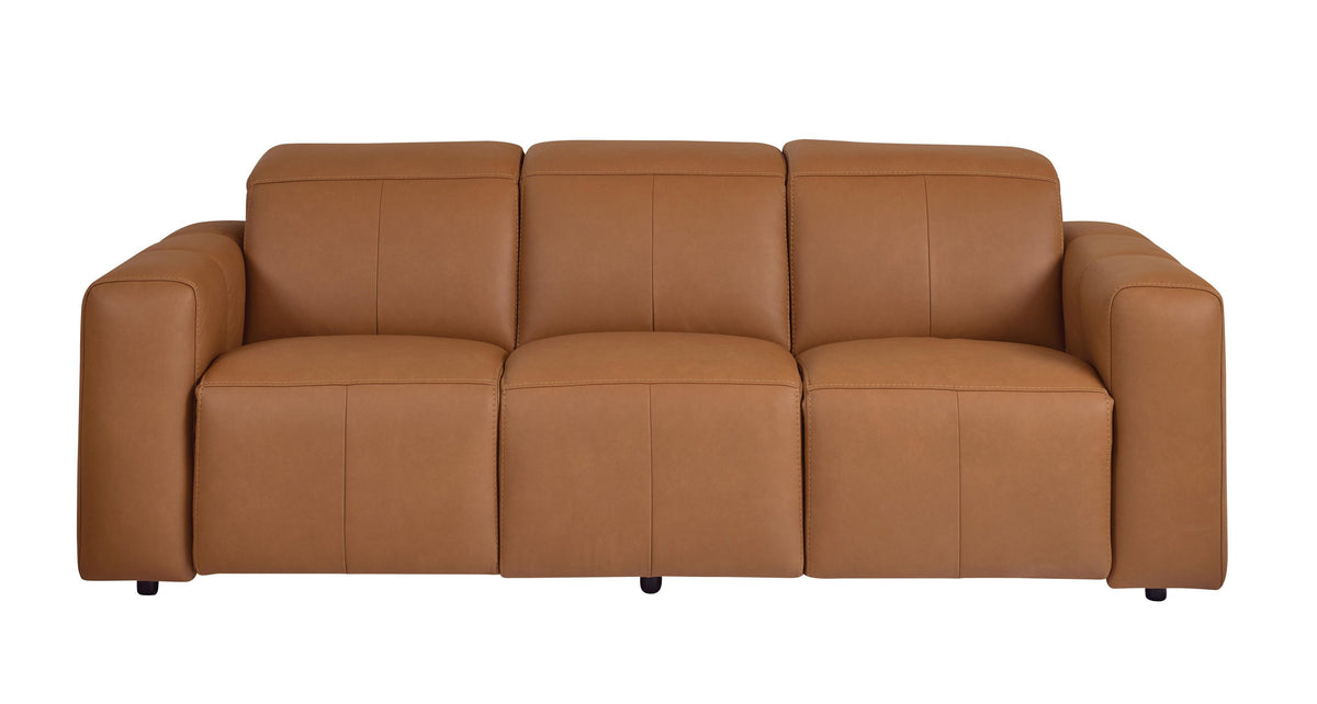 Bassett Club Level Airy Power Leather Motion Sofa