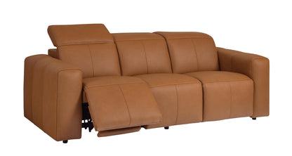 Bassett Club Level Airy Power Leather Motion Sofa