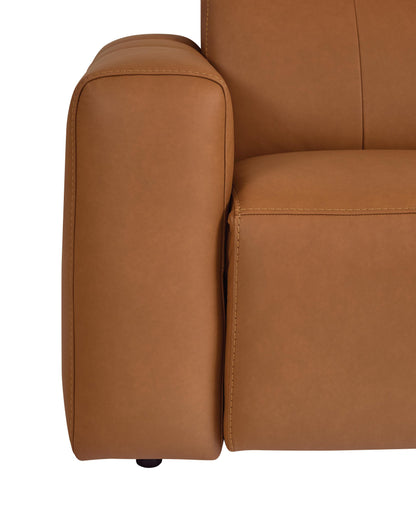 Bassett Club Level Airy Power Leather Motion Loveseat