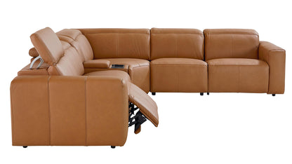 Bassett Club Level Airy Motion Sectional- Antelope Leather - Chapin Furniture