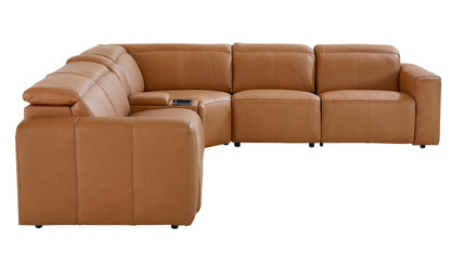 Bassett Club Level Airy Motion Sectional- Antelope Leather - Chapin Furniture