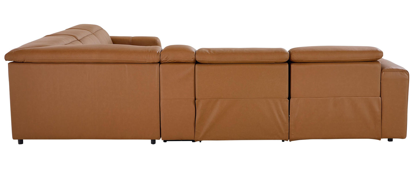 Bassett Club Level Airy Motion Sectional- Antelope Leather - Chapin Furniture