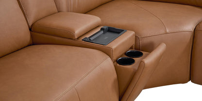 Bassett Club Level Airy Motion Sectional- Antelope Leather - Chapin Furniture