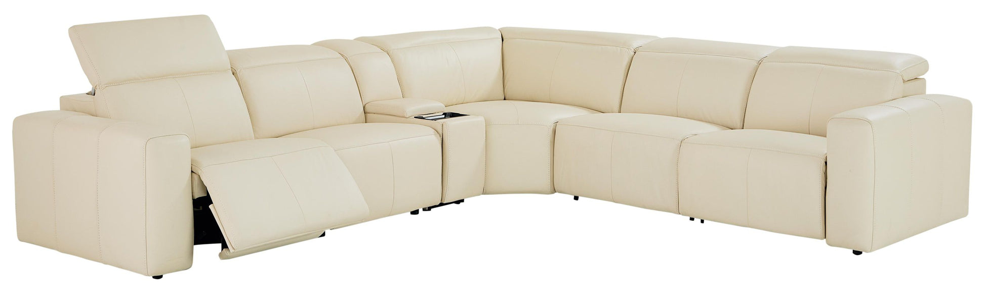 Bassett Club Level Airy Motion Sectional- Linen Leather - Chapin Furniture