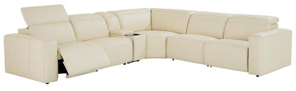 Bassett Club Level Airy Motion Sectional- Linen Leather - Chapin Furniture