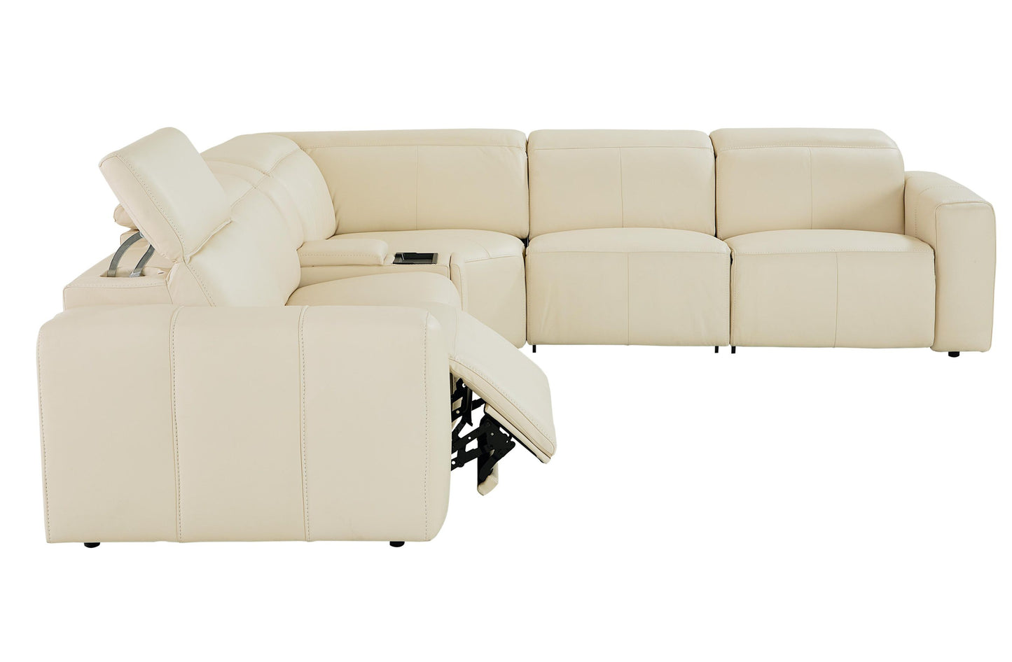 Bassett Club Level Airy Motion Sectional- Linen Leather - Chapin Furniture