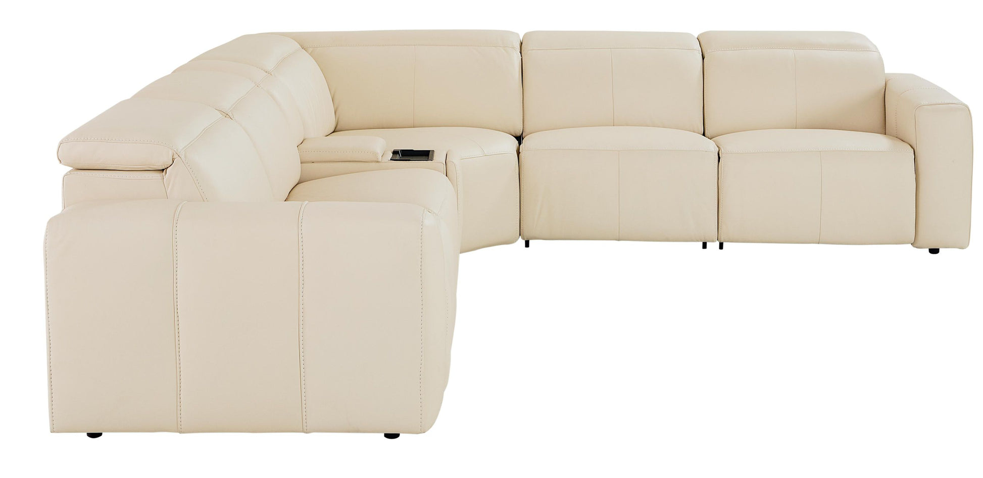 Bassett Club Level Airy Motion Sectional- Linen Leather - Chapin Furniture