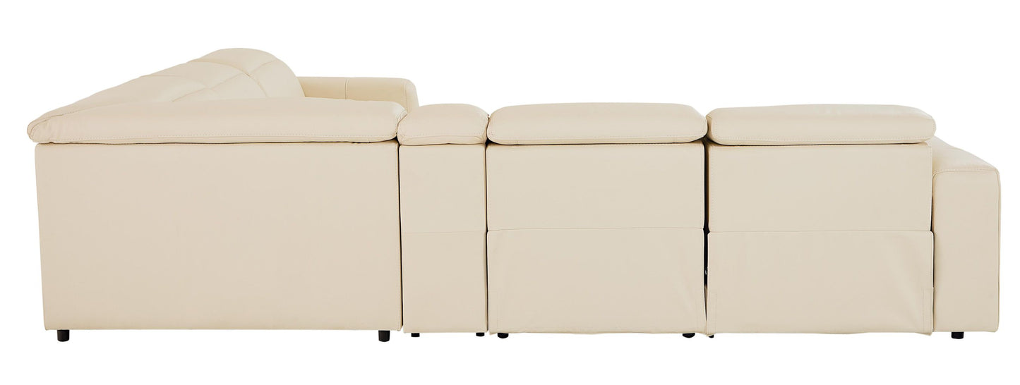 Bassett Club Level Airy Motion Sectional- Linen Leather - Chapin Furniture