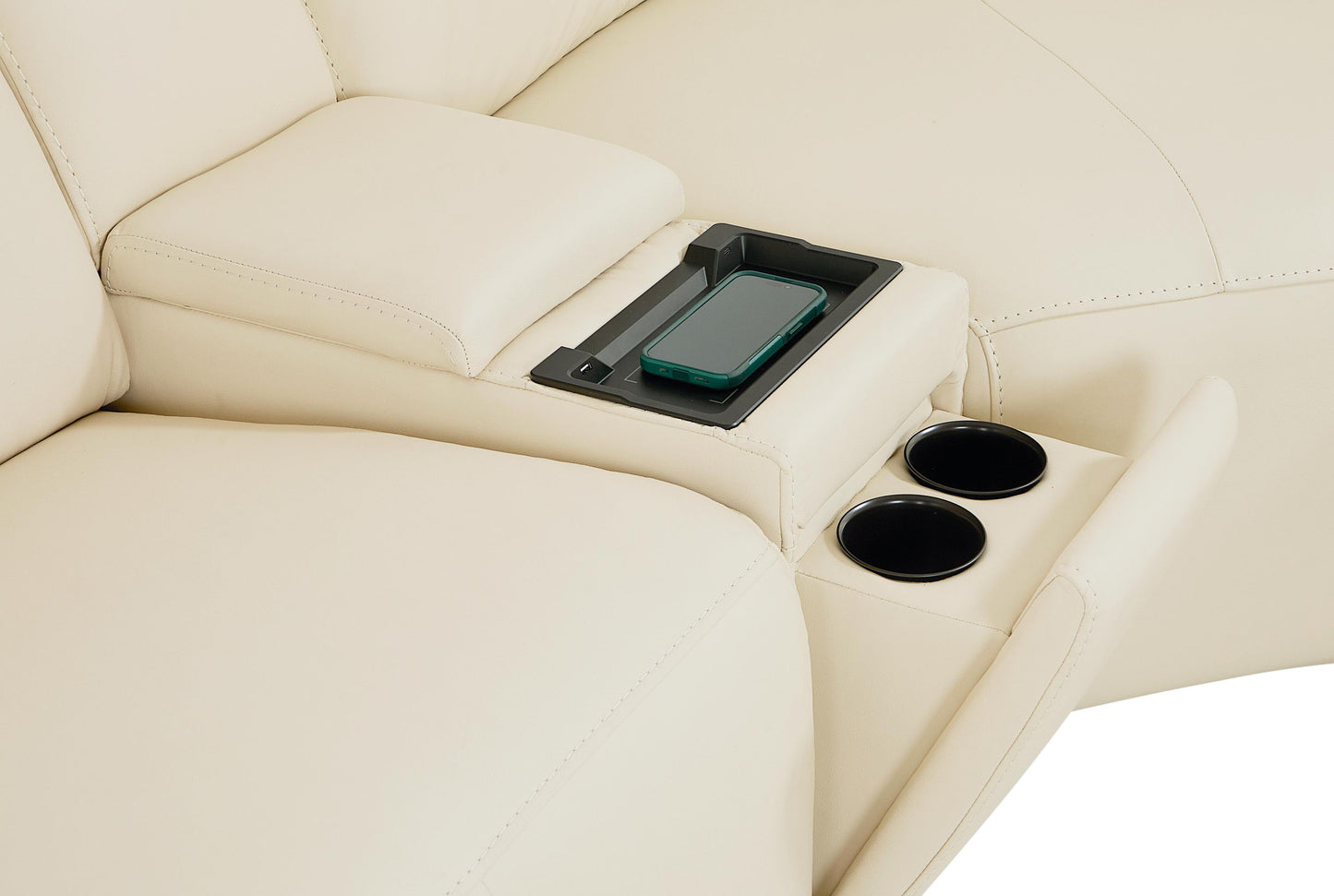 Bassett Club Level Airy Motion Sectional- Linen Leather - Chapin Furniture