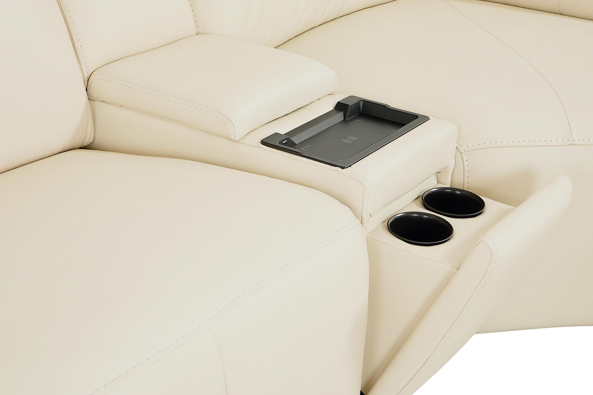 Bassett Club Level Airy Motion Sectional- Linen Leather - Chapin Furniture