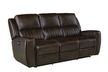 Bassett Club Level Aberdeen Power Motion Sofa in Walnut Leather - Chapin Furniture