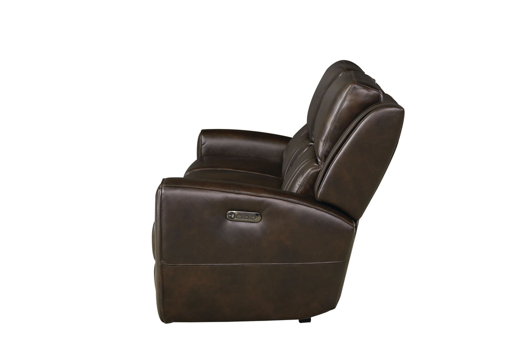Bassett Club Level Aberdeen Power Motion Sofa in Walnut Leather - Chapin Furniture