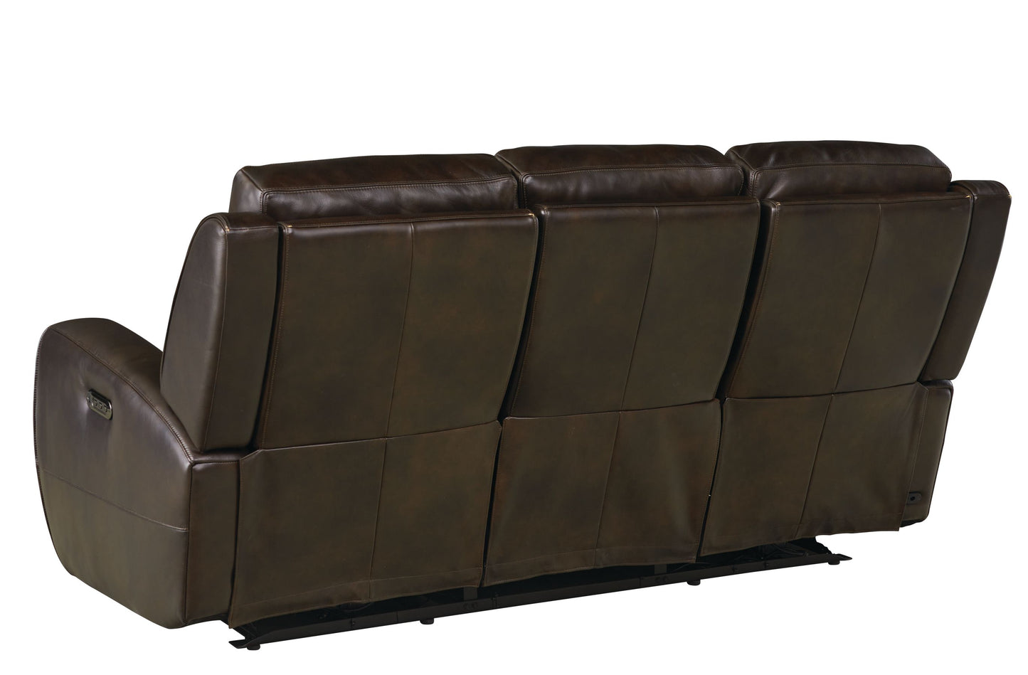 Bassett Club Level Aberdeen Power Motion Sofa in Walnut Leather - Chapin Furniture