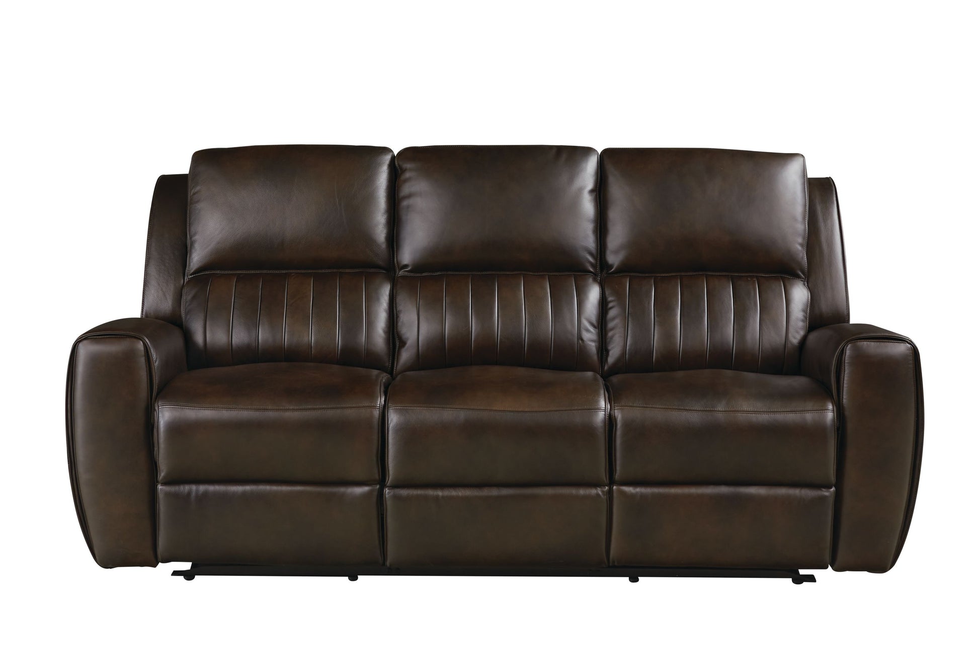 Bassett Club Level Aberdeen Power Motion Sofa in Walnut Leather - Chapin Furniture