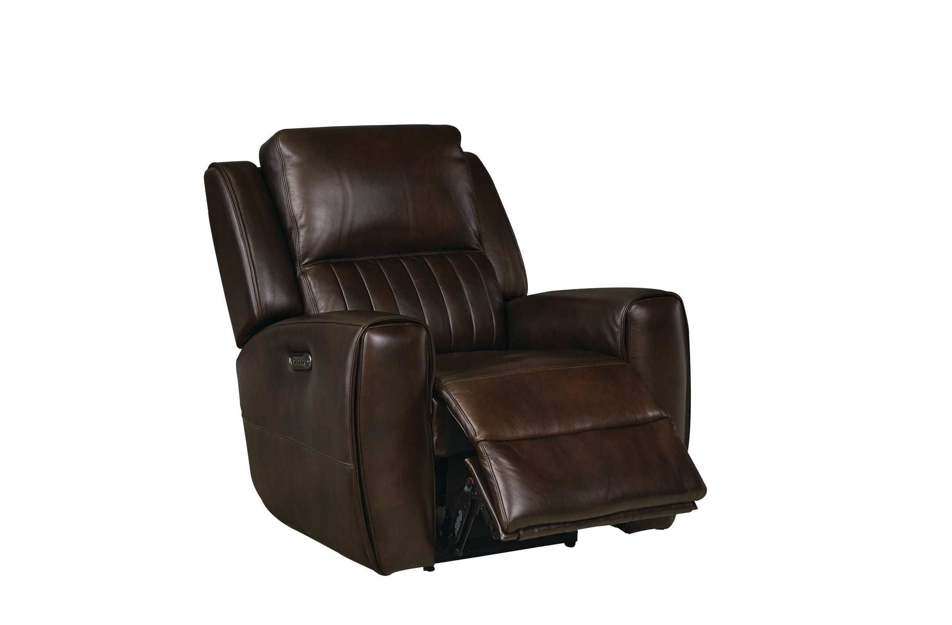 Bassett Club Level Aberdeen Power Motion Wallsaver Recliner in Walnut Leather - Chapin Furniture