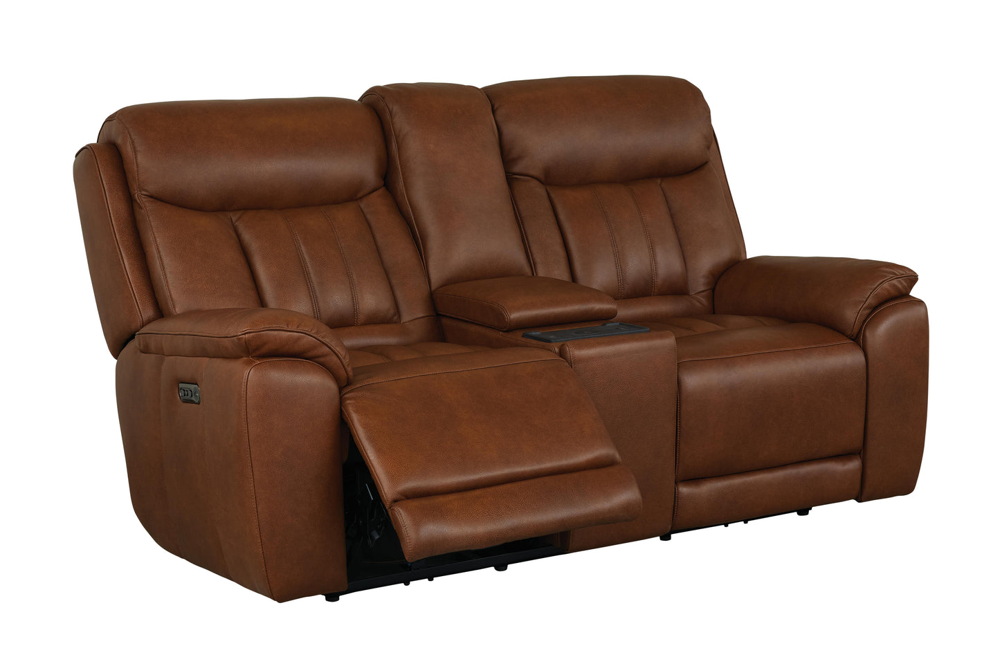Bassett Club Level Benson Power Motion Consoled Loveseat - Chapin Furniture