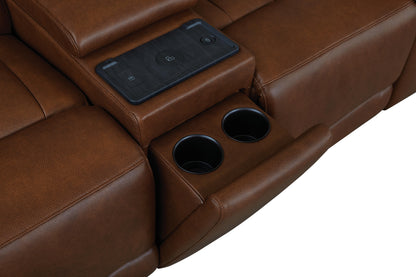 Bassett Club Level Benson Power Motion Consoled Loveseat - Chapin Furniture