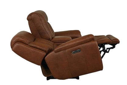 Bassett Club Level Benson Power Motion Consoled Loveseat - Chapin Furniture