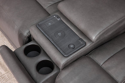 Bassett Club Level Benson Power Motion Consoled Loveseat - Chapin Furniture