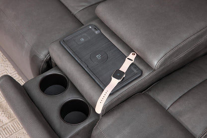 Bassett Club Level Benson Power Motion Consoled Loveseat - Chapin Furniture