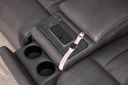 Bassett Club Level Benson Power Motion Consoled Loveseat - Chapin Furniture