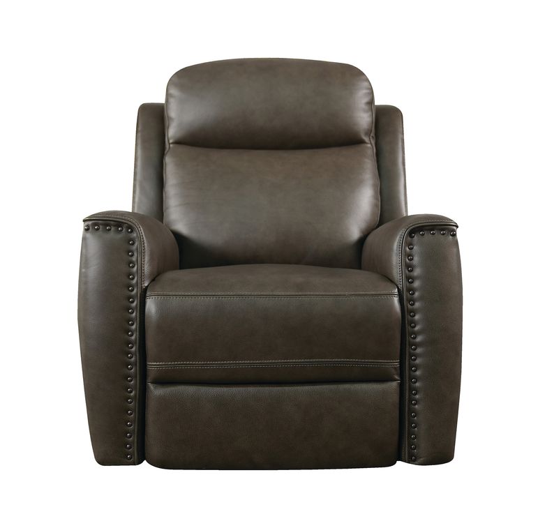 Bassett Club Level Douglas Power Motion Wallsaver Recliner in Sable Leather - Chapin Furniture