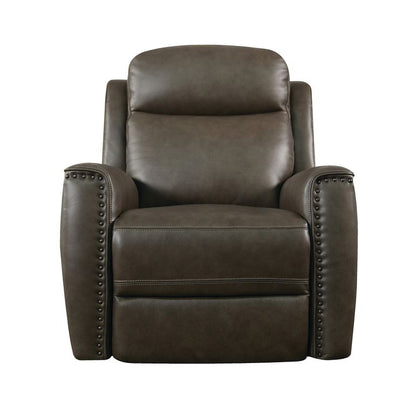 Bassett Club Level Douglas Power Motion Wallsaver Recliner in Sable Leather - Chapin Furniture