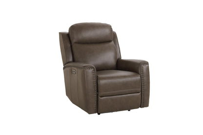 Bassett Club Level Douglas Power Motion Wallsaver Recliner in Sable Leather - Chapin Furniture