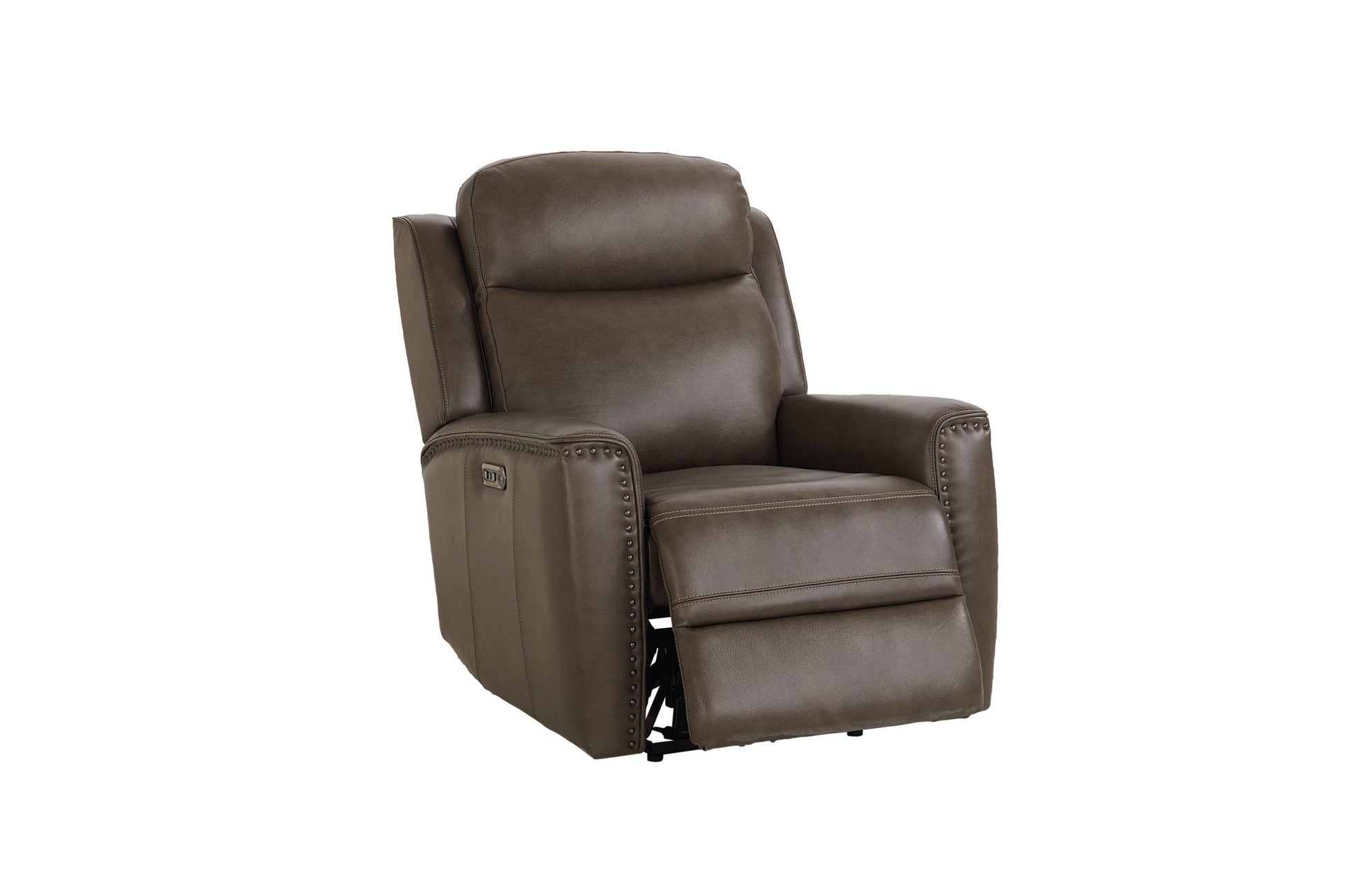 Bassett Club Level Douglas Power Motion Wallsaver Recliner in Sable Leather - Chapin Furniture