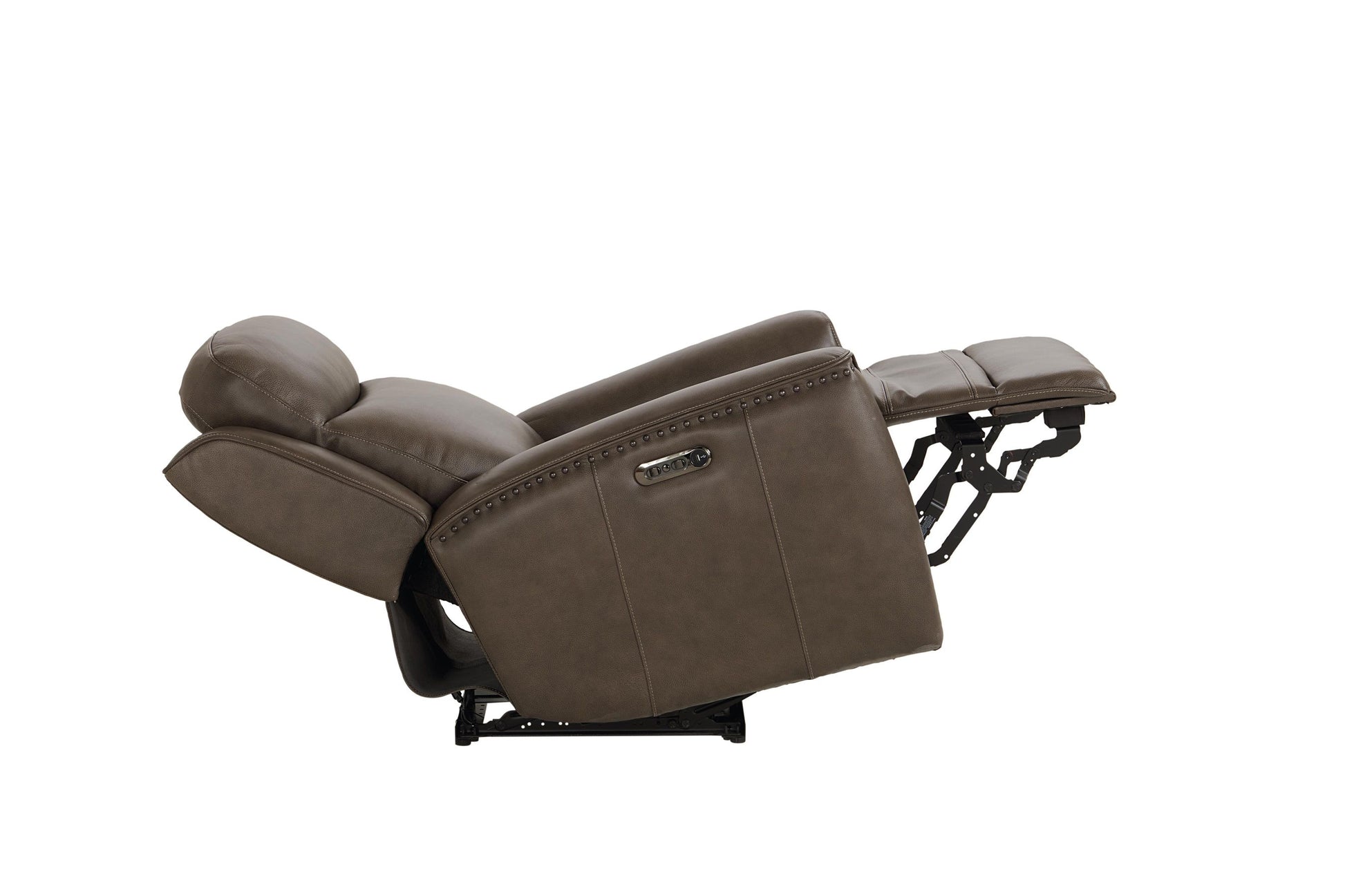 Bassett Club Level Douglas Power Motion Wallsaver Recliner in Sable Leather - Chapin Furniture