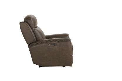 Bassett Club Level Douglas Power Motion Wallsaver Recliner in Sable Leather - Chapin Furniture