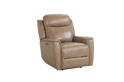 Bassett Club Level Douglas Power Motion Wallsaver Recliner in Wheat Leather - Chapin Furniture
