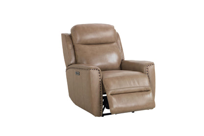 Bassett Club Level Douglas Power Motion Wallsaver Recliner in Wheat Leather - Chapin Furniture