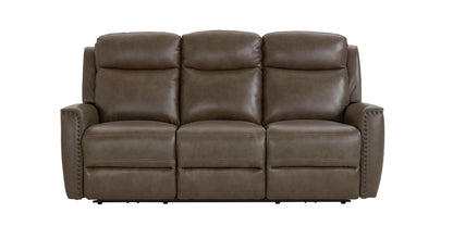 Bassett Club Level Douglas Power Motion Sofa in Sable Leather - Chapin Furniture
