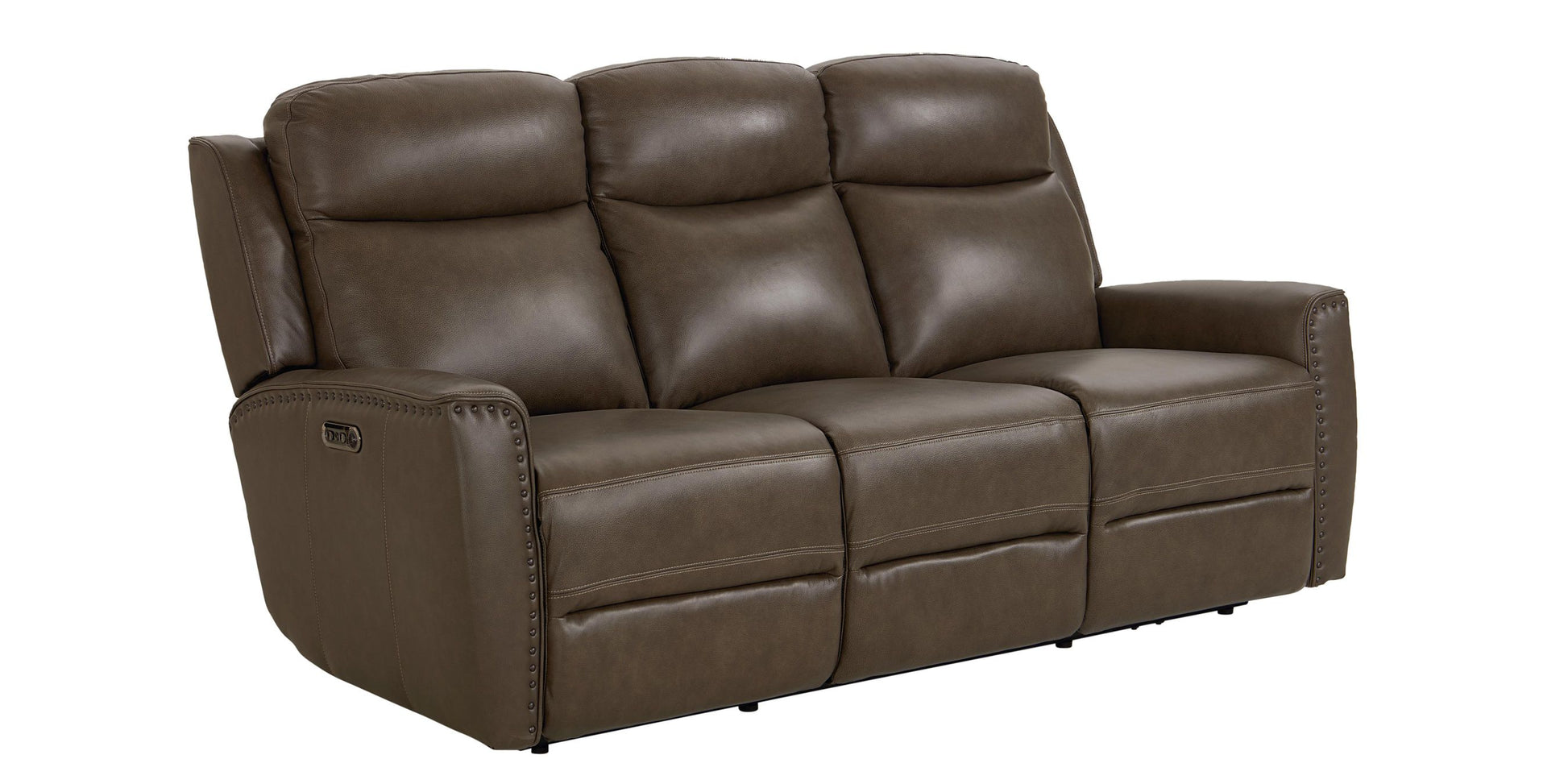 Bassett Club Level Douglas Power Motion Sofa in Sable Leather - Chapin Furniture