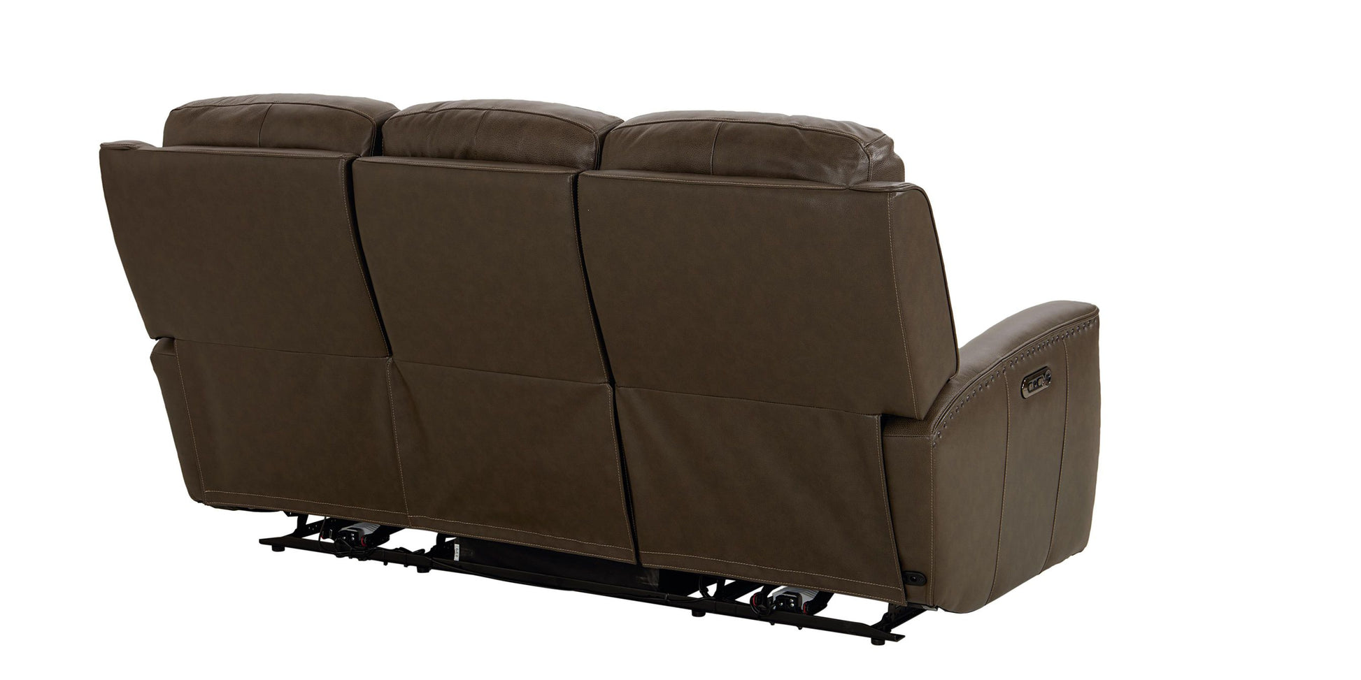 Bassett Club Level Douglas Power Motion Sofa in Sable Leather - Chapin Furniture