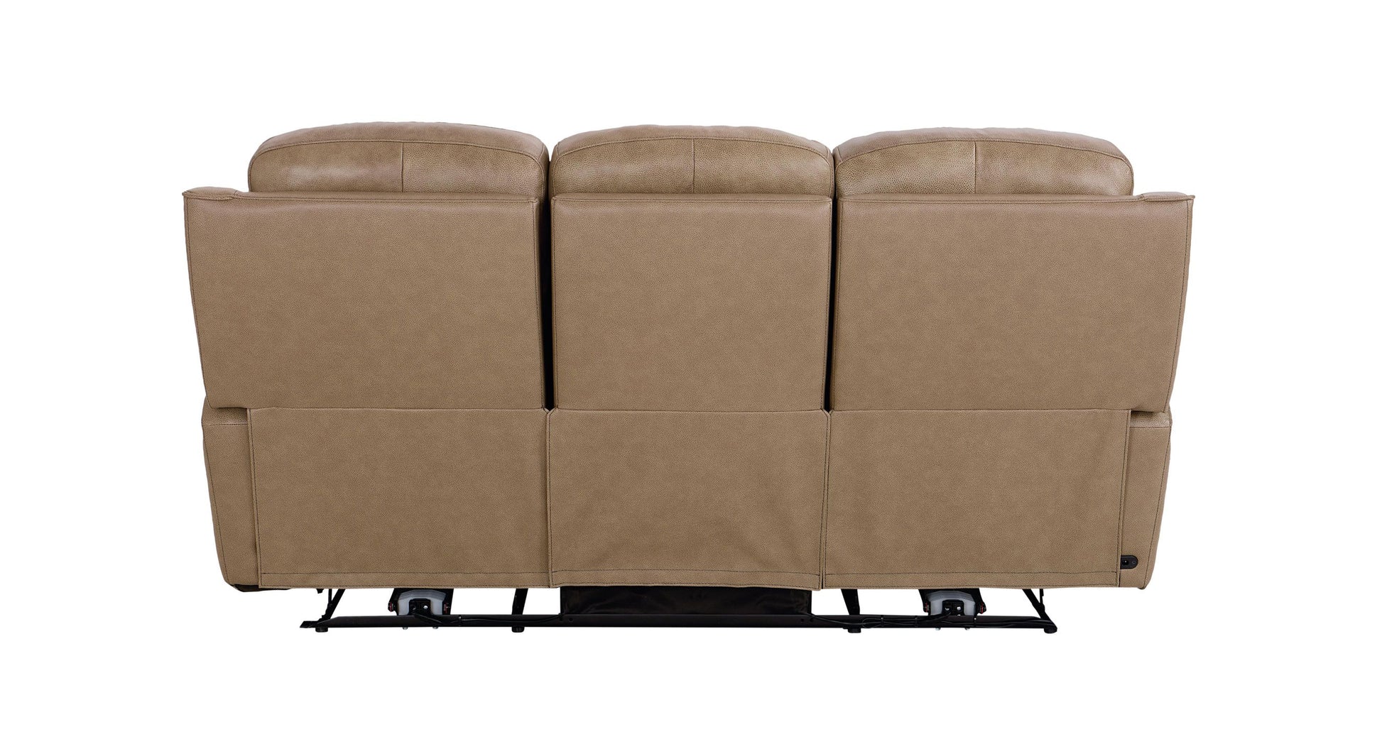 Bassett Club Level Douglas Power Motion Sofa in Wheat Leather - Chapin Furniture