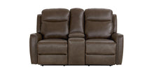 Bassett Club Level Douglas Power Motion Consoled Loveseat in Sable Leather - Chapin Furniture