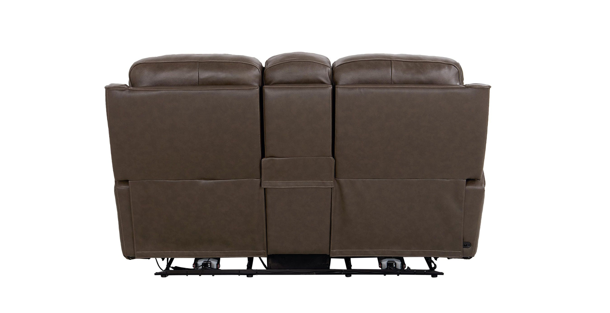Bassett Club Level Douglas Power Motion Consoled Loveseat in Sable Leather - Chapin Furniture