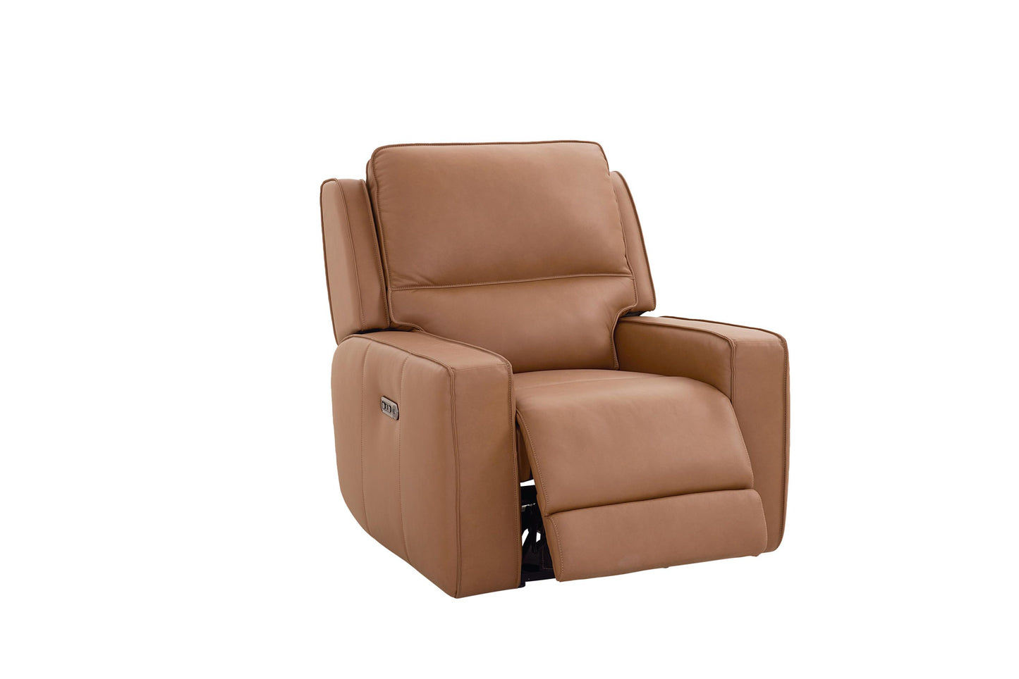 Bassett Club Level Raymond Power Motion Wallsaver Recliner in Antelope Leather - Chapin Furniture