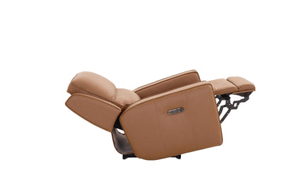Bassett Club Level Raymond Power Motion Wallsaver Recliner in Antelope Leather - Chapin Furniture